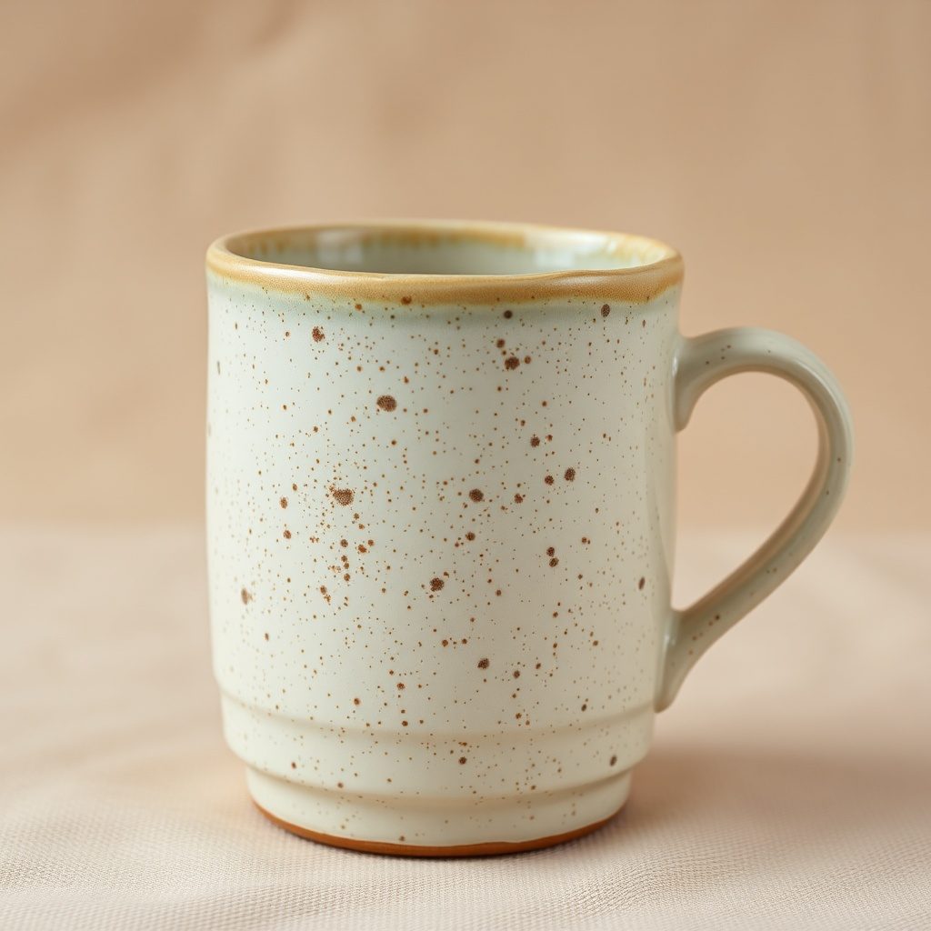 Blank speckled mug ready to personalize
